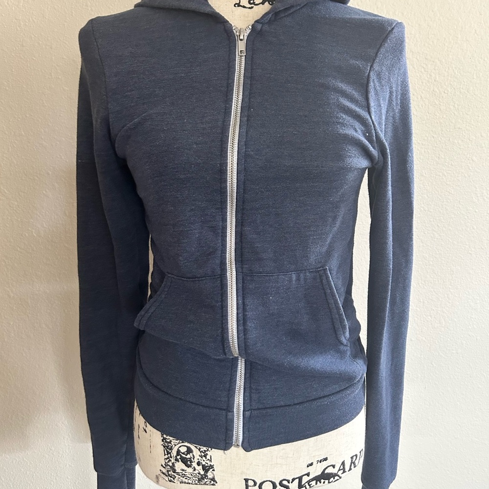 American Apparel Blue Zip-Up Hoodie